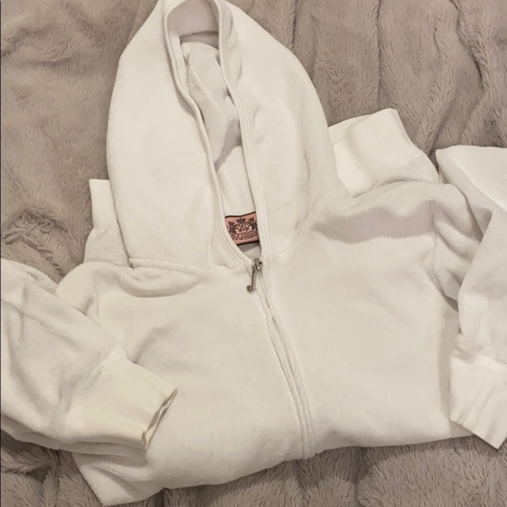 Juicy Couture white terry zip up hoodie